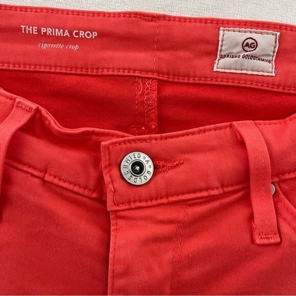 AG Adriano GoldSchmied The Prima Crop Cigarette Crop in Coral/Orange, Size 25 - Picture 12 of 14